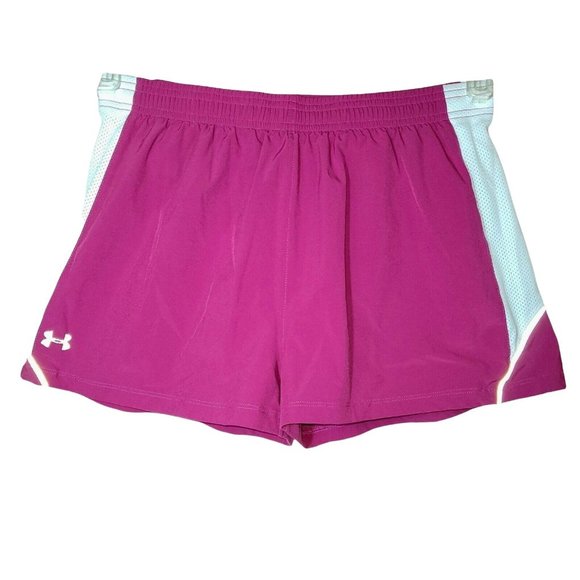 Under Armour Shorts Under Armour Womens Running Shorts Heat Gear Pink White Size S Small